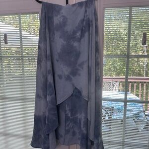 Lulu's Blue Tie-Dye Maxi Skirt